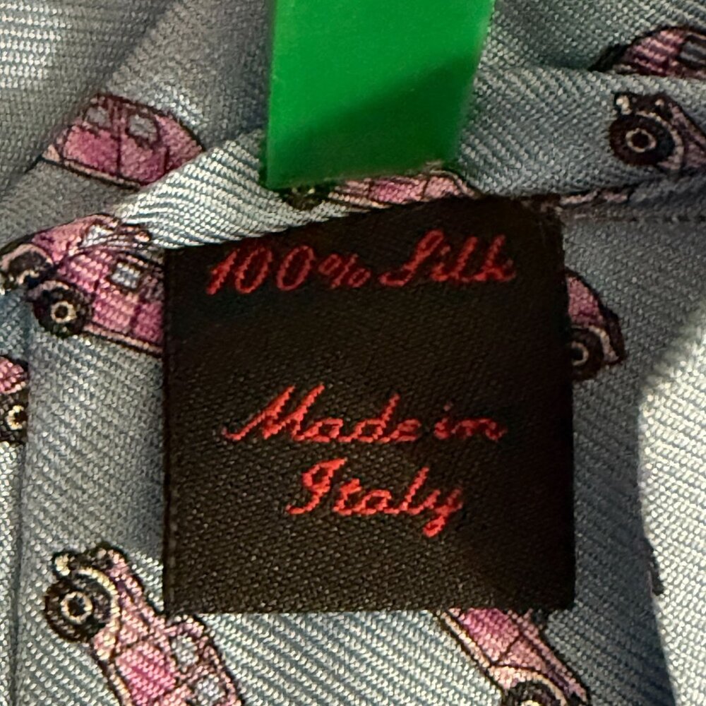 Tumi Pink Cruiser Necktie Made In Italy 100% Silk Tie Surfer Beach - Picture 5 of 6